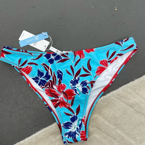 Cupshe Blue & Red Floral Print Bikini Bottoms XL - Picture 5 of 7